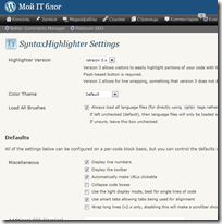 Публикация кода в статьях блога wordpress: мирим SyntaxHighlighter Evolved и Windows Live Writer (WLW)
